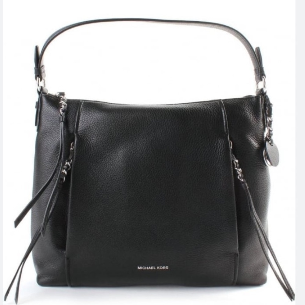 NWOT Michael Kors Corrine Black Leather Shoulder Bag 🖤